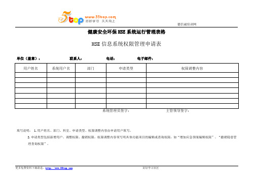 健康安全环保HSE系统运行管理表格