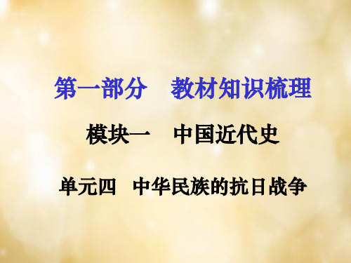 中考政治 第一部分 教材知识梳理 第四单元 中华民族的抗日战争课件 新人教版