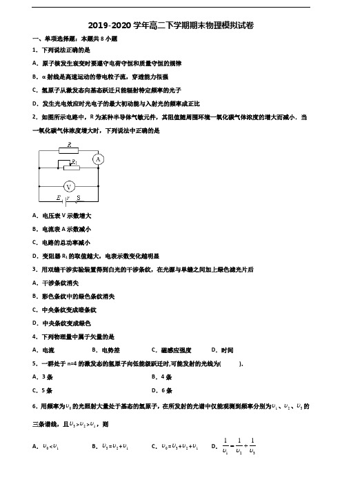 〖精选5套试卷〗2021学年海口市高二物理下学期期末监测试题