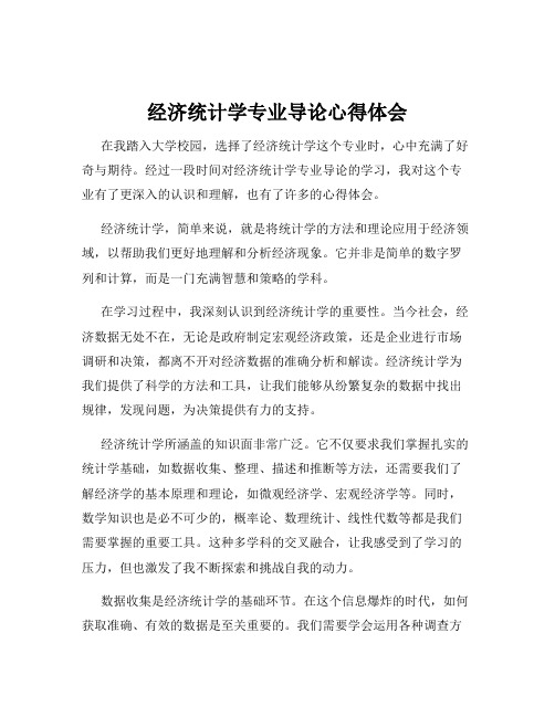 经济统计学专业导论心得体会