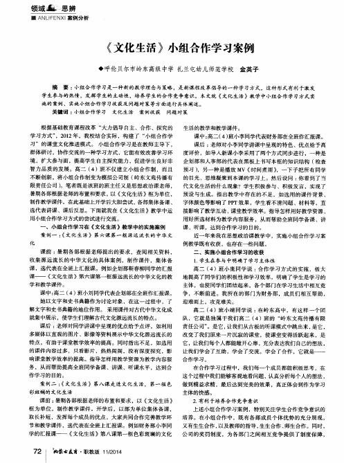 《文化生活》小组合作学习案例