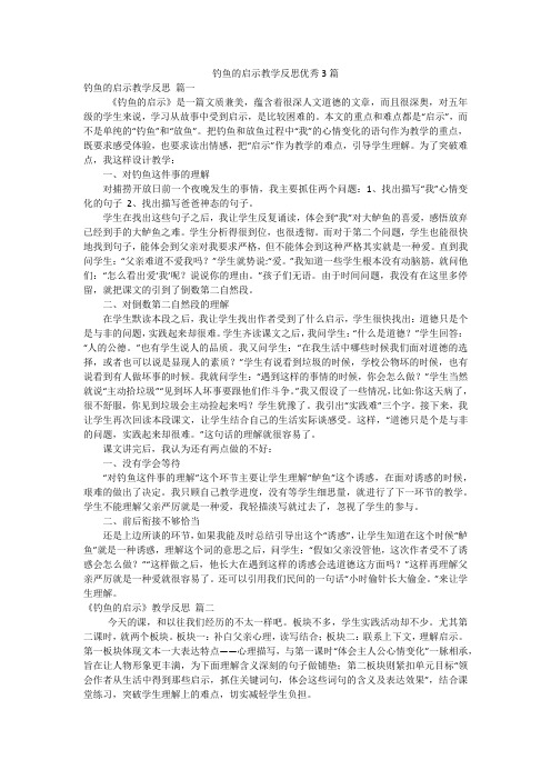 钓鱼的启示教学反思优秀3篇