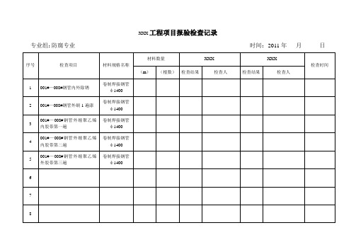 工程项目报验检查记录(管道1.4mi)