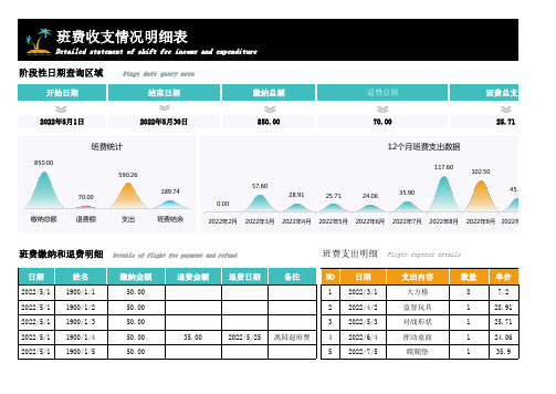 班费收支情况明细表格