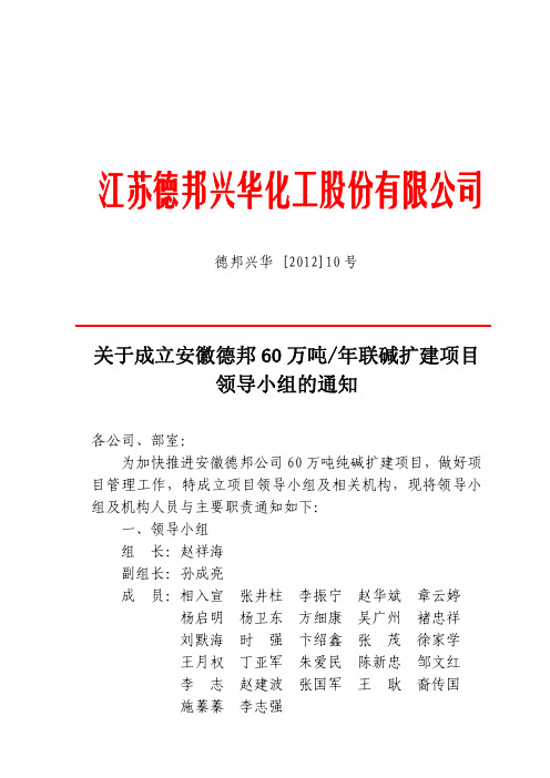 江苏德邦兴华化工股份有限公司