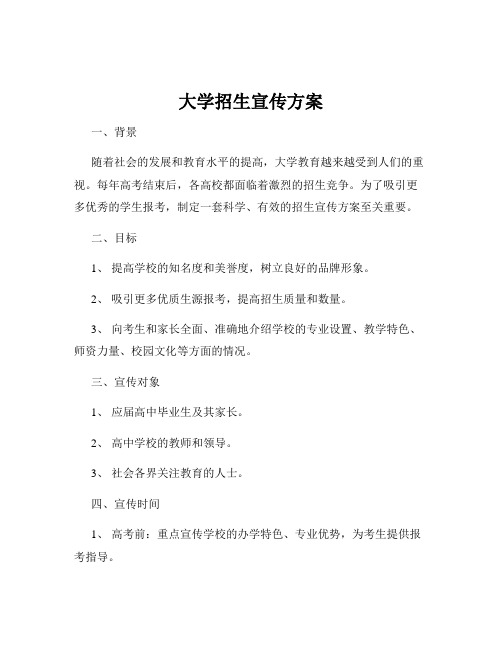 大学招生宣传方案