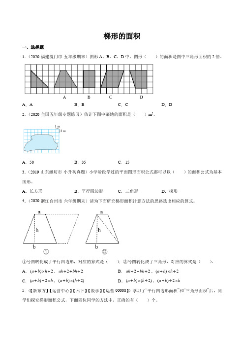 梯形的面积新题汇编训练(含解析)