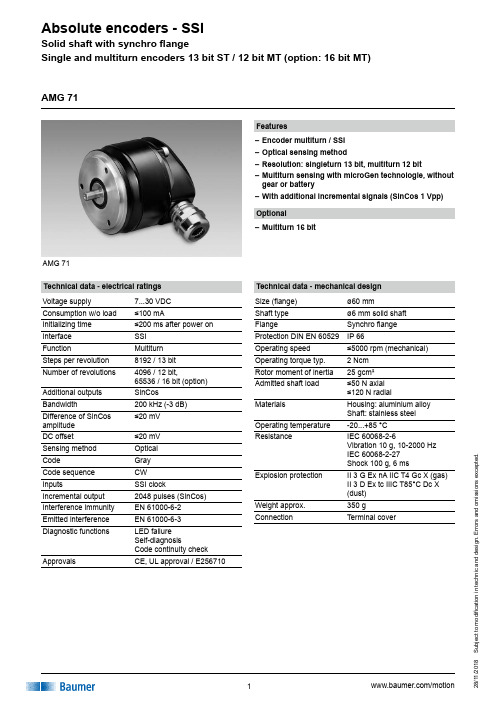 巴姆尔绝对编码器SSI1说明书