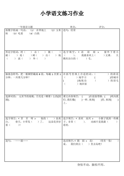 小学语文练习作业48