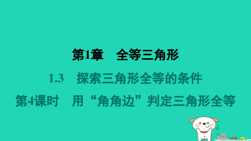 八年级数学上册1-3第4课时用“角角边”判定三角形全等习题课件新版苏科版