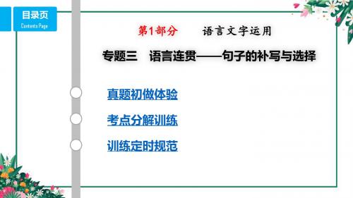 高中 高考专项复习   语言连贯——句子的补写与选择