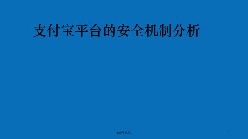 支付宝平台的安全机制分析ppt课件