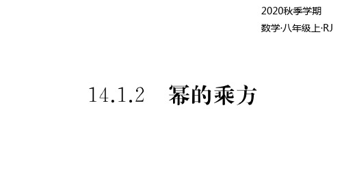 2020秋人教版数学八年级上册作业课件(推荐)14.1.2 幂的乘方