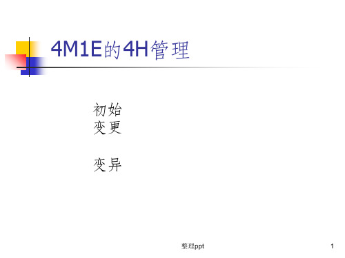 4M1E的4H管理ppt课件