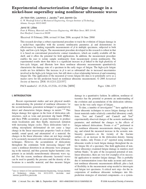 Experimental characterization of fatigue damage in a nickel-base superalloy using nonlinear