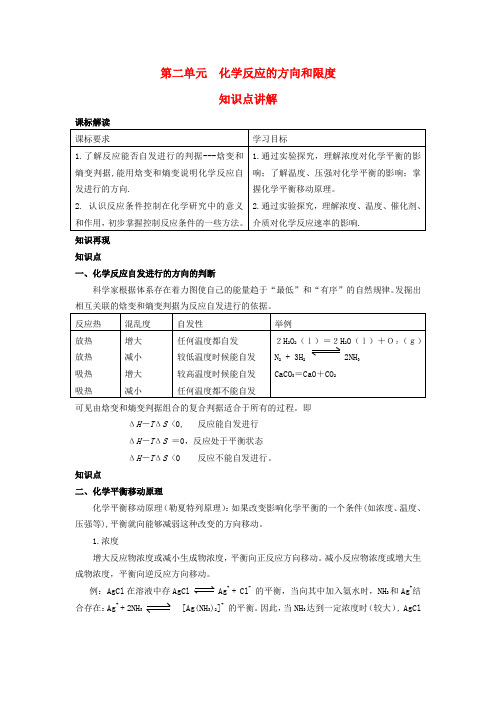 高中化学 2.2《化学反应的方向和限度》教案 苏教版选修4