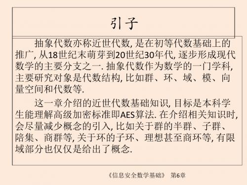 信息安全数学基础第6章  近世代数基础(2)-PPT文档资料