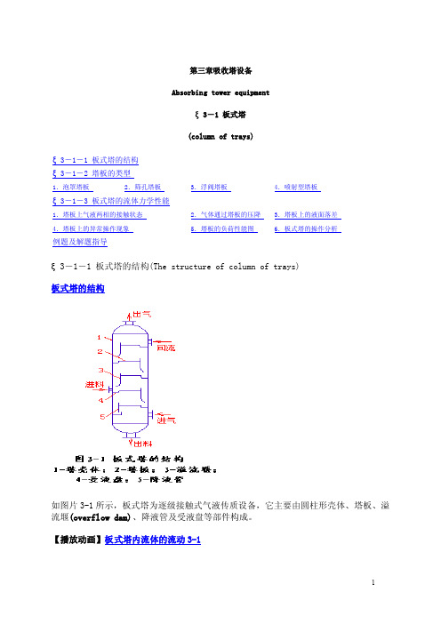 化工原理第三章吸收塔设备