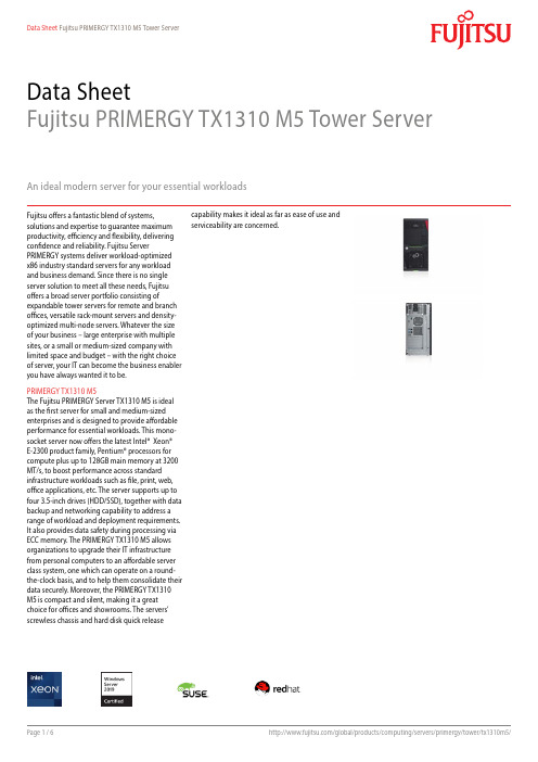 Fujitsu PRIMERGY TX1310 M5 塔式服务器数据参考单说明书