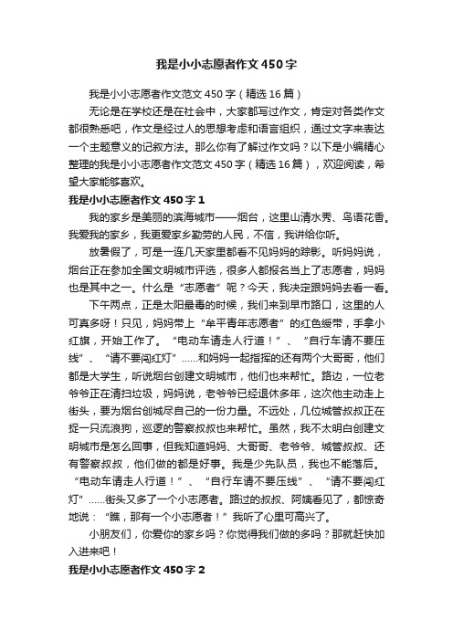 我是小小志愿者作文450字