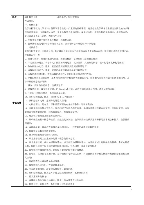 同济大学2010年招收攻读硕士学位研究生考试大纲6(832-863)