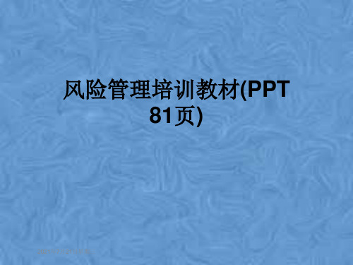 风险管理培训教材(PPT 81页)