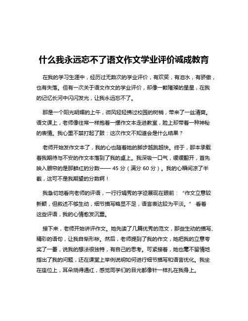 什么我永远忘不了语文作文学业评价诚成教育