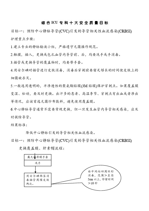 ICU的十大安全目标