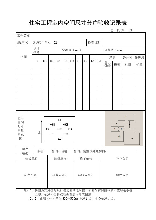 (完整版)实测实量表格分户验收