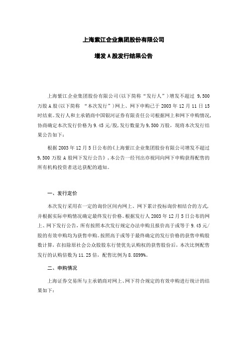 山东鲁抗医药(600789)股份有限公司增发A股发行结果