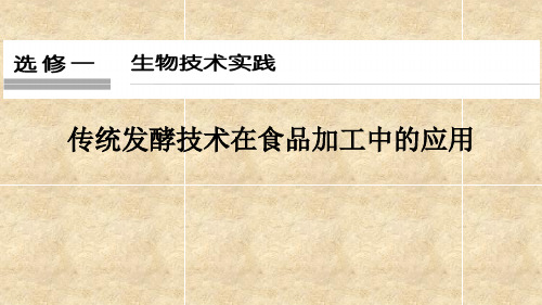 高三生物一轮复习课件——传统发酵技术的应用