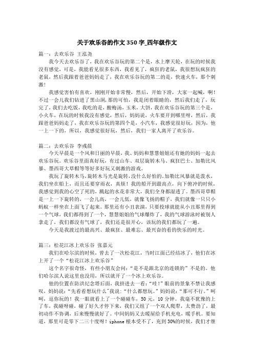 关于欢乐谷的作文350字_四年级作文