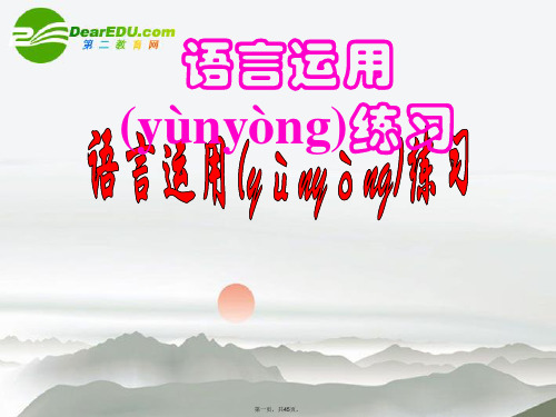 高考语文 语言运用练习复习课件 新人教版