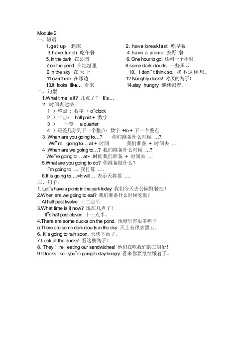 外研版六年级英语下册M3知识点