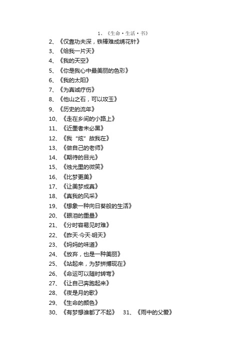 高中作文题目大全：199个好文章题目