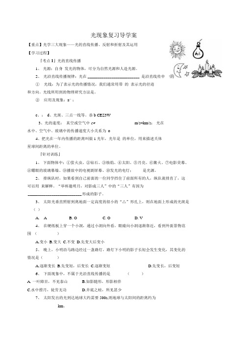 光现象复习导学案.docx