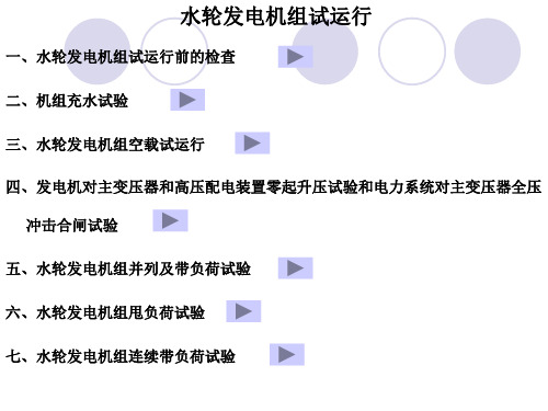 水轮发电机组的试运行