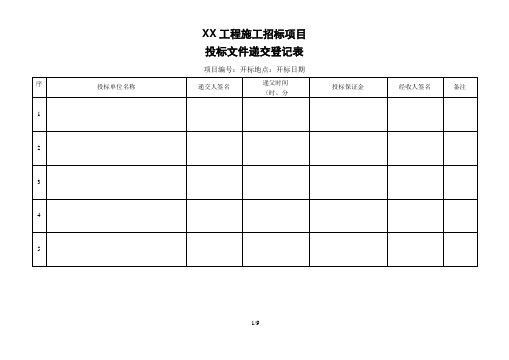 (全套)开标评标表格