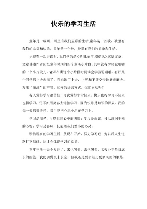 快乐的学习生活