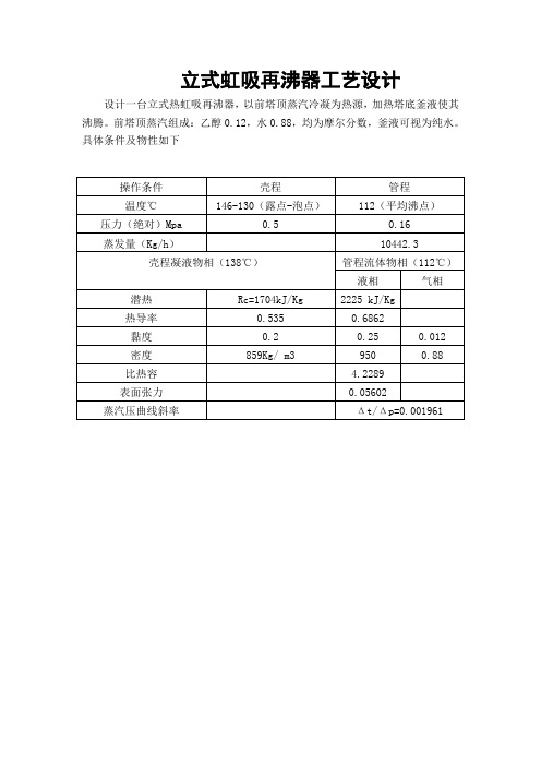 立式热虹吸再沸器工艺设计