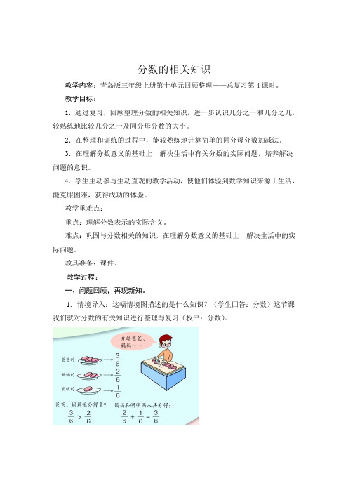 第4课时：分数的相关知识 薛城区常庄镇北点联校 吴杰