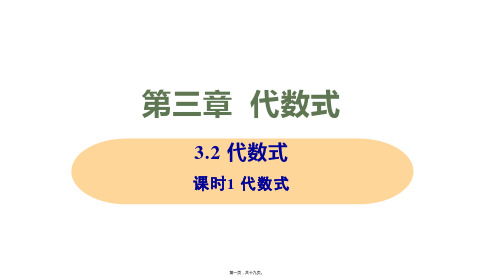 新苏科版七年级上册初中数学 3.2 课时1 代数式 教学课件