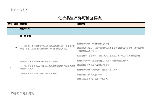 105条审查细则《化妆品生产许可证》简版