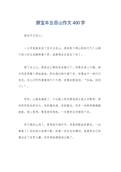 游宝丰五岳山作文400字