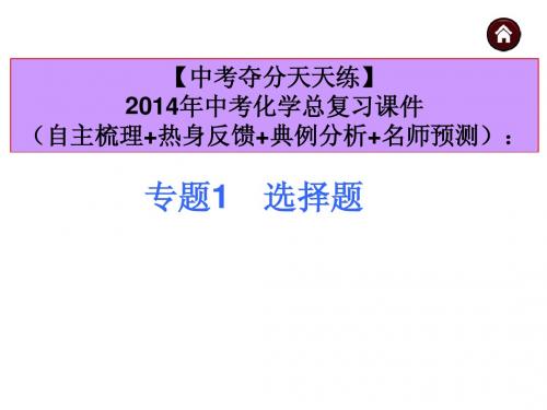 【中考夺分天天练】2014年中考化学总复习课件：专题1 选择题(共19张PPT)