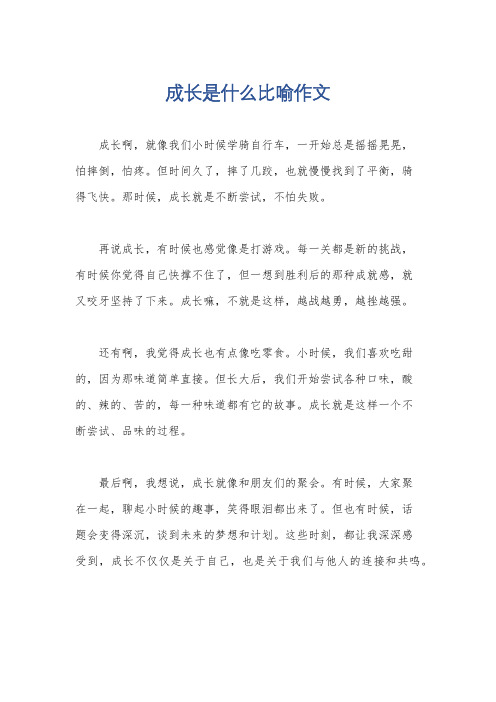 成长是什么比喻作文