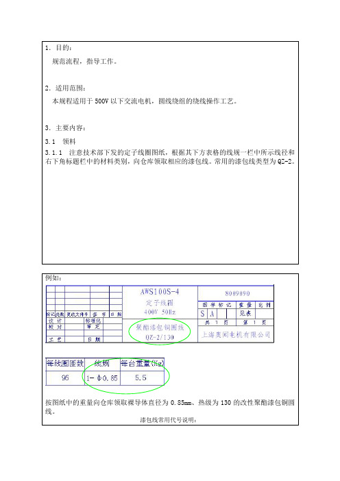 漆包线检验规范及绕线工艺