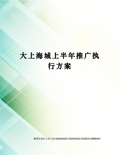 大上海城上半年推广执行方案