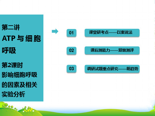 高中创一轮复习生物江苏专版课件：必修1 第三单元 第二讲 第2课时 影响细胞呼吸的因素及相关实验分析