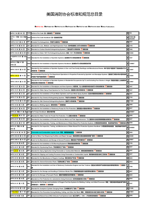 1-NFPA-美国消防协会标准和规范总目录